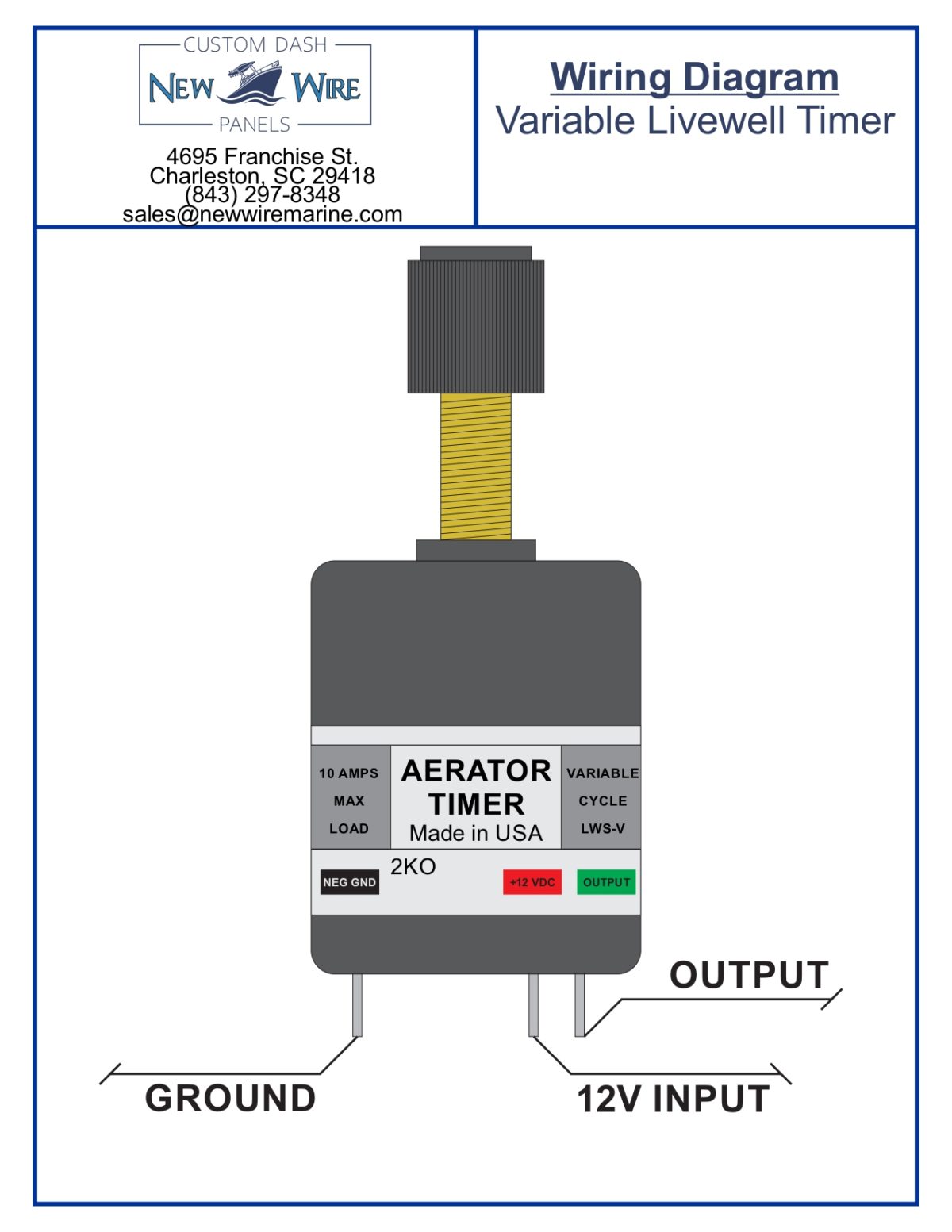 Variable Livewell Timer New Wire Marine