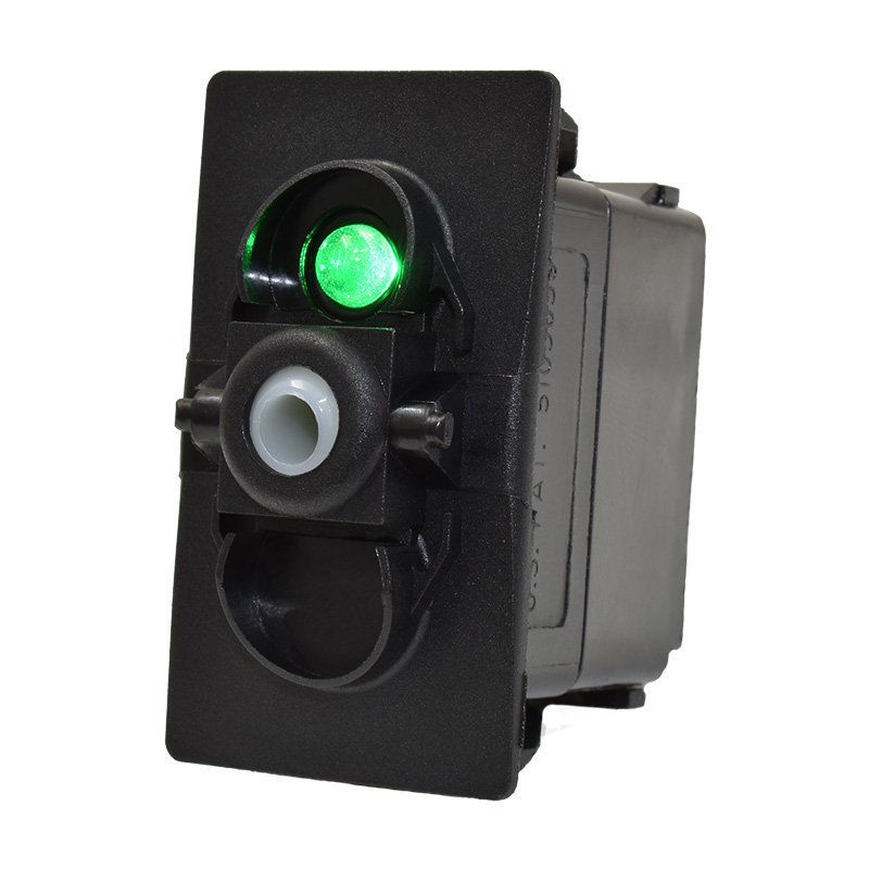 50 Caliber Racing Green 3-Position Rocker Switch – Off/On/On, 6 Pin, Lighted, Waterproof For Boat/UTV/Universal