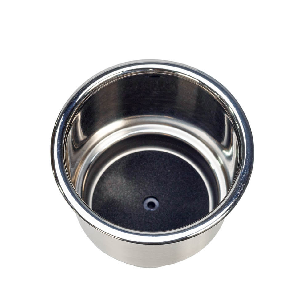 thumbnail image 2 of 4 Pack Stainless Steel Recessed Boat Cup Holders With Drain - Universal Marine Drink Holders (Silver) 2 of 2