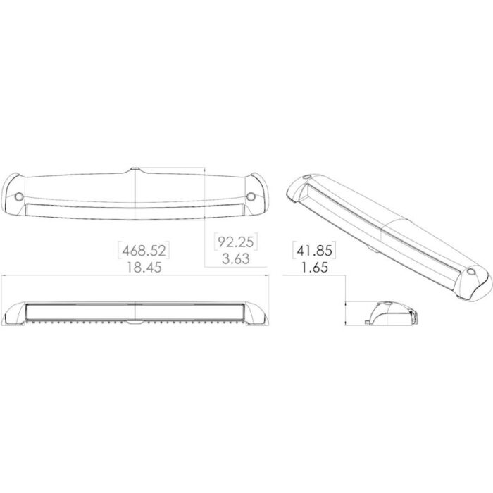 Low profile 1.5 inch marine LED light bar in black housing