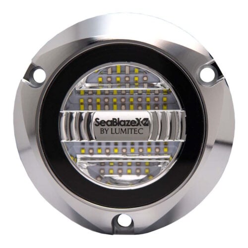 SeaBlaze X2 underwater light White Blue polished bronze housing