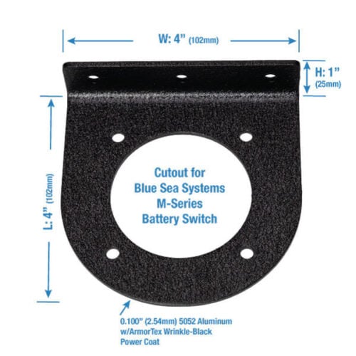 Single Bass Boat Battery Disconnect Switch Bracket