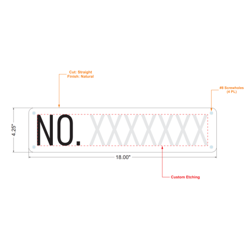 USCG boat documentation plate technical drawing with dimensions and mounting details