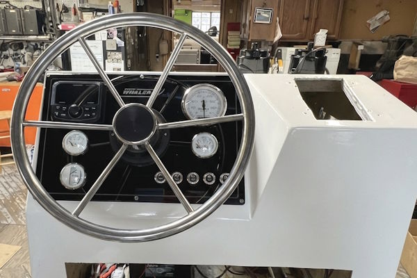 Completed dash panel replacement on a 1987 Boston Whaler 17 Montauk
