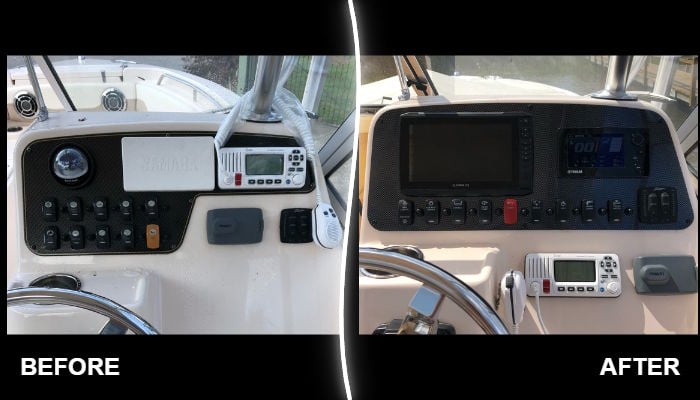 Custom dash panel replacement for a 2014 Grady-White Freedom 225
