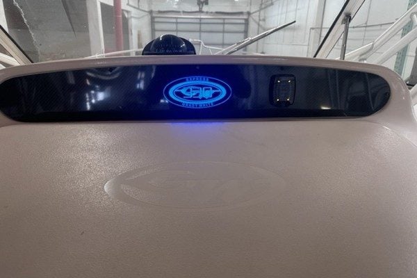 Completed dash and electronics panel replacement for a 2006 Grady-White Express 330