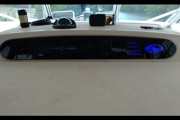 Finished Grady-White dash and switch panel upgrade for a center console boat