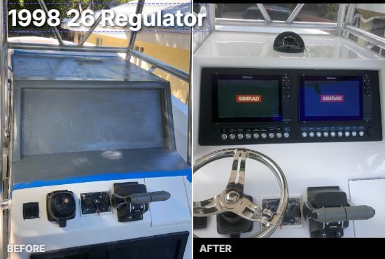 Modern Regulator helm dash panel upgrade with integrated electronics