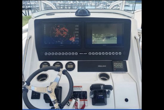 Example of a custom Regulator dash panel design from New Wire Marine’s library