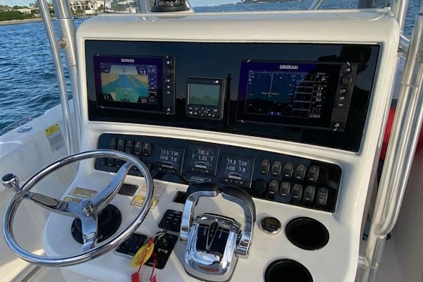 Custom dash and electronics panel replacement on a Boston Whaler 270 Outrage
