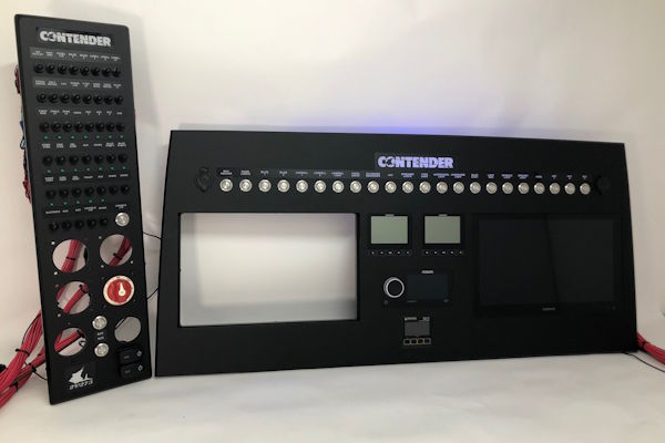 Matching dash and breaker panel set built for a Contender boat