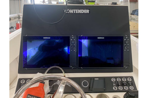Custom dash panel layout designed specifically for a Contender helm