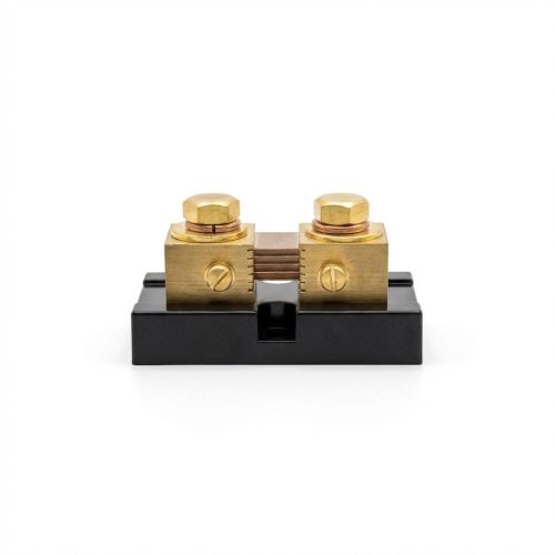 Marine grade 500 amp DC shunt with brass terminals for high current monitoring