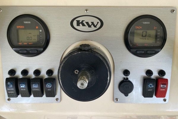 Aftermarket dash panel for a 2007 Key West 186 Bay Reef — custom built by New Wire Marine in Charleston SC