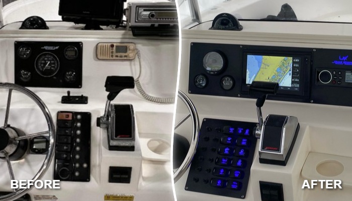 2004 Mako 212 Before and after dash panel replacement