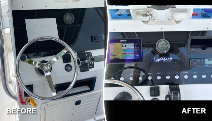 Mako 23 Gloss dash panel replacement with pushbutton switches