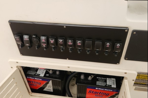 Mako 252 replacement dash panel, alternate angle, by New Wire Marine