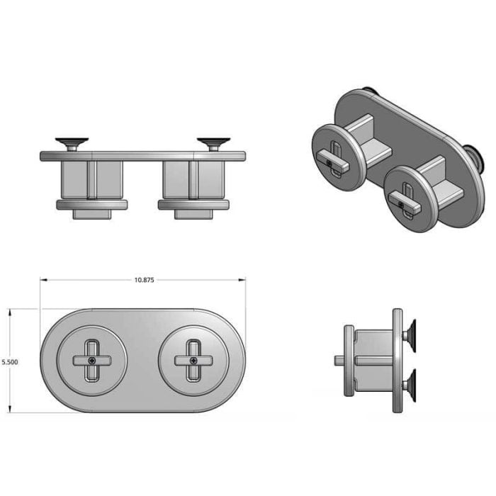Marine HDPE Leader Spool Holder Showing Removable Spool Retainers