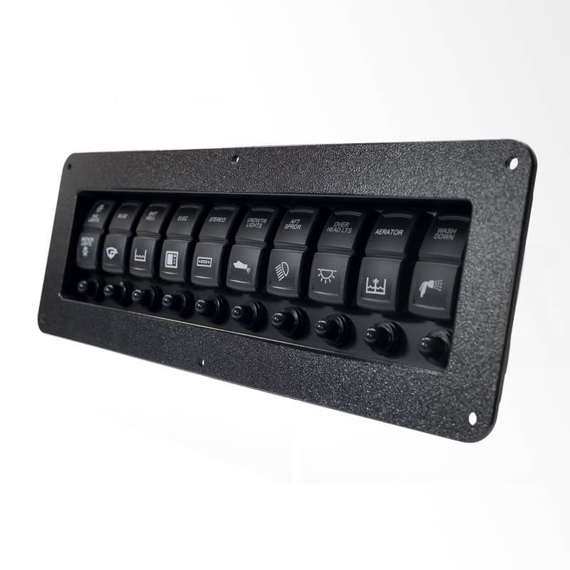 SEAready Recessed Mount Kit for 10-Switch Panel – Black