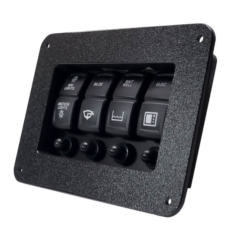 SEAready Recessed Mount Kit for 4-Switch Panel – Black