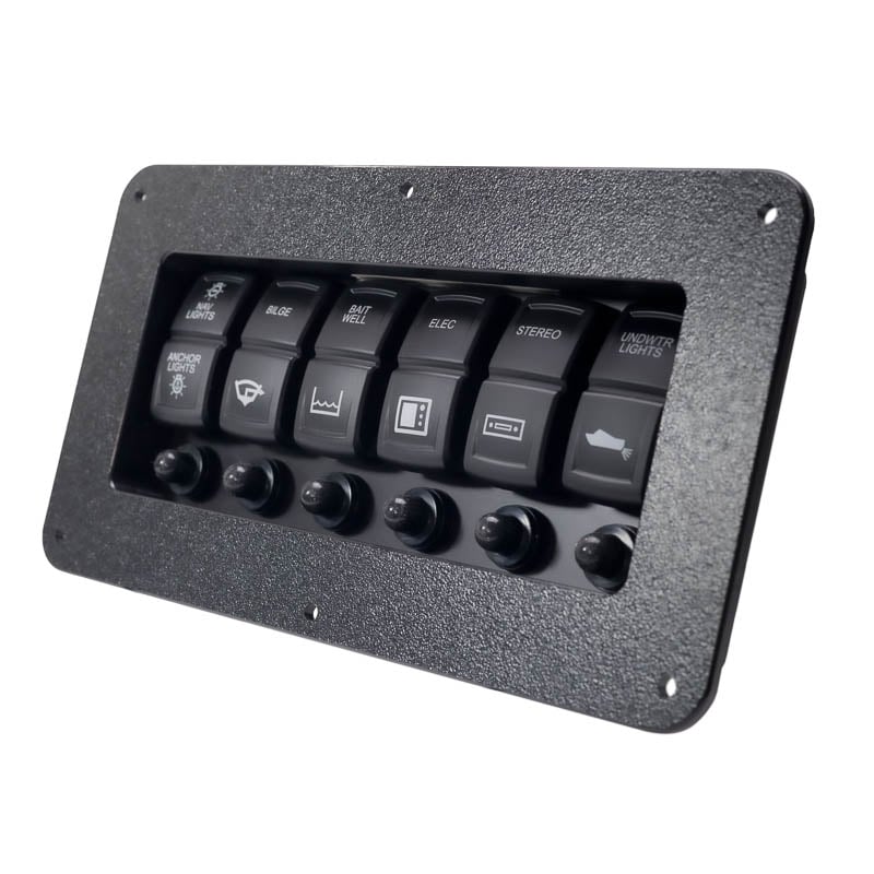 SEAready Recessed Mount Kit for 6-Switch Panel – Black