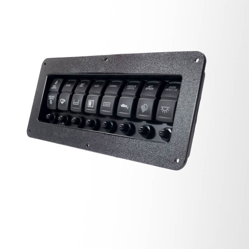 SEAready Recessed Mount Kit for 8-Switch Panel – Black