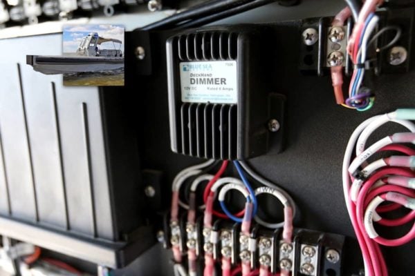 Lighting controllers for boat including dimmer